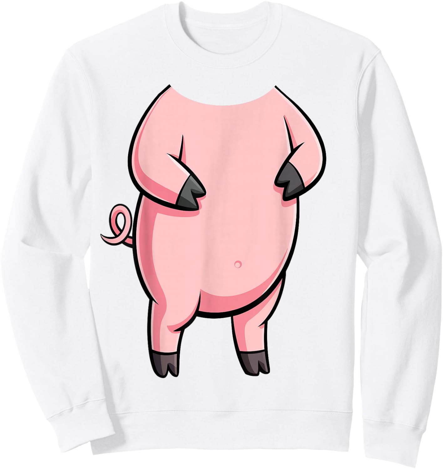 Schweine-Shirt für Erwachsene, Kinder, Herren, Damen, Rosa, Body Pig Kostüm Sweatshirt - Sweatshirt | White