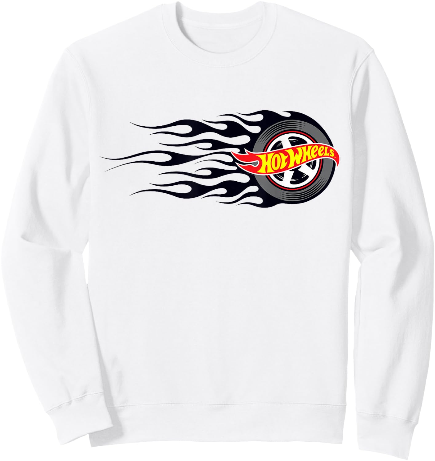 Hot Wheels Flaming Tire Sweatshirt - Sweatshirt | White