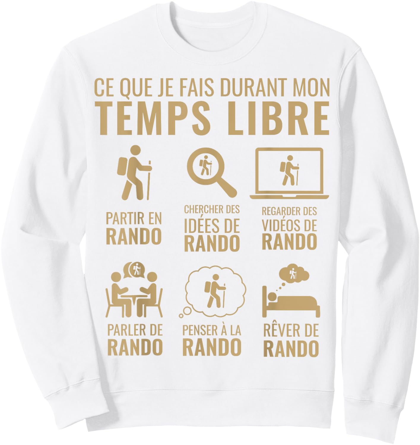 Funny Christmas Gift Mountain Hiking Free Time Hiking Sweatshirt - Sweatshirt | White
