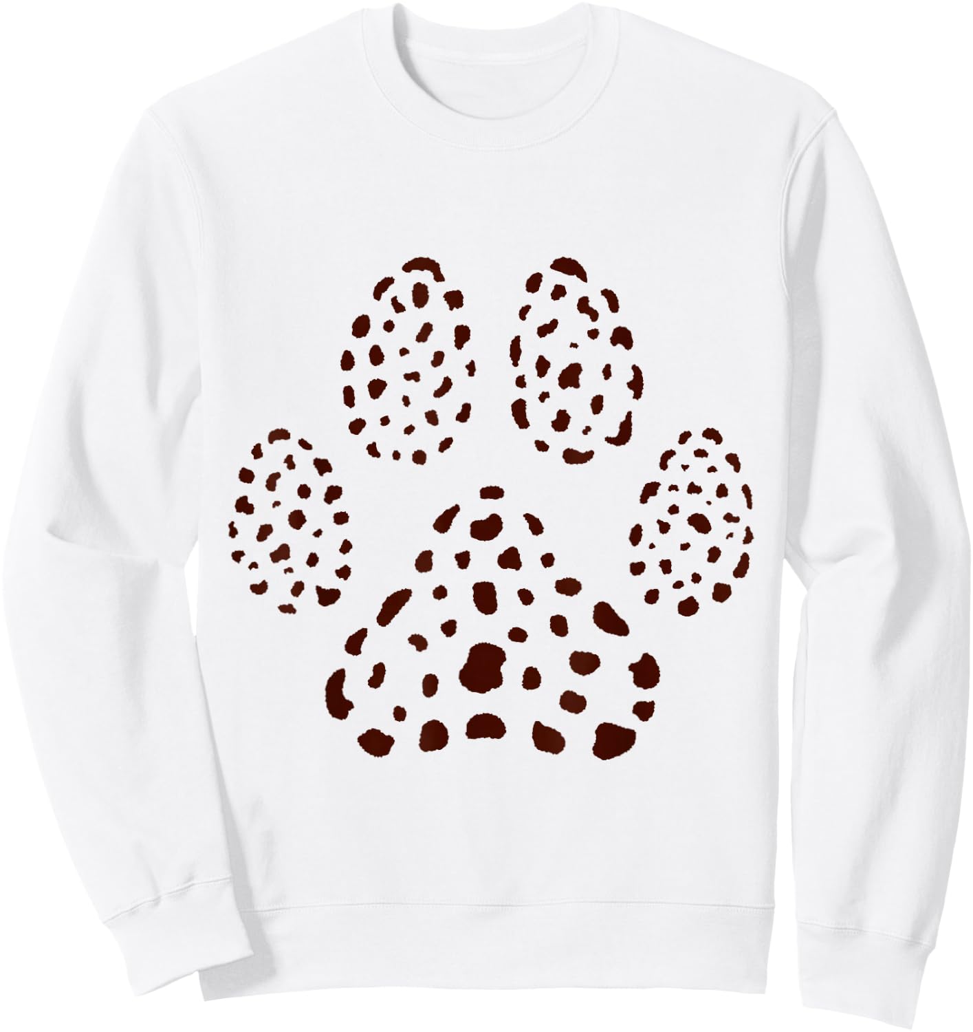 Dog Paw Brown Spots Dalmatian Sweatshirt - Sweatshirt | White