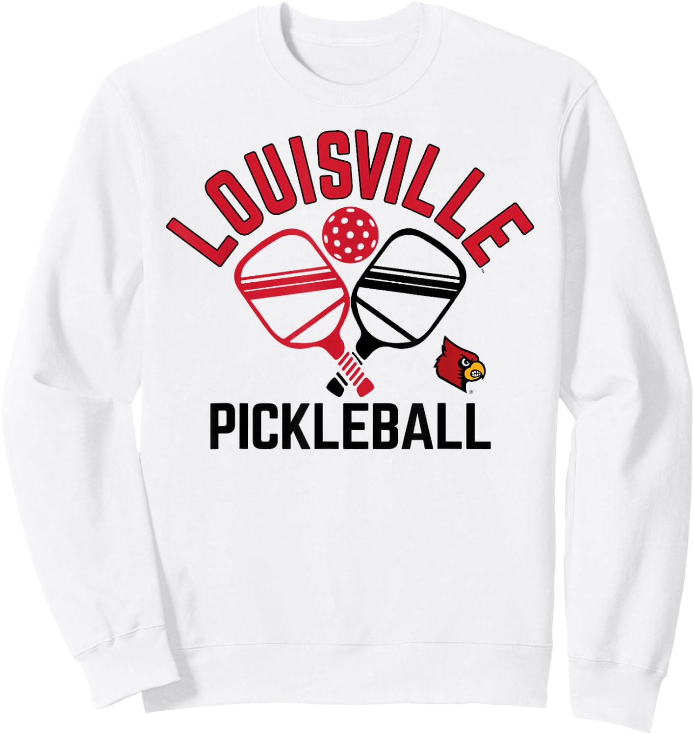 Louisville Cardinals Pickleball Gray Officially Licensed Sweatshirt - Sweatshirt | White