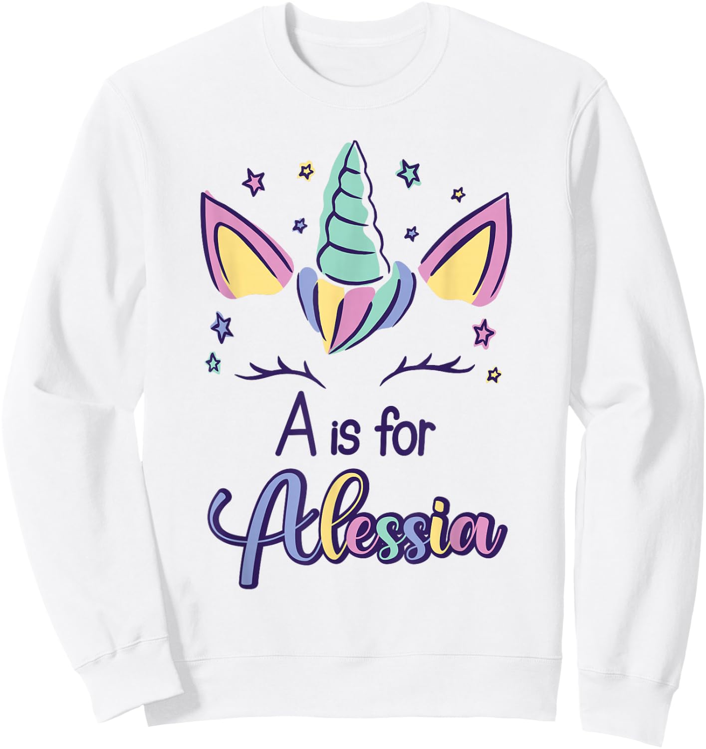 First Name Alessia Personalized A Is For Alessia Sweatshirt - Sweatshirt | White