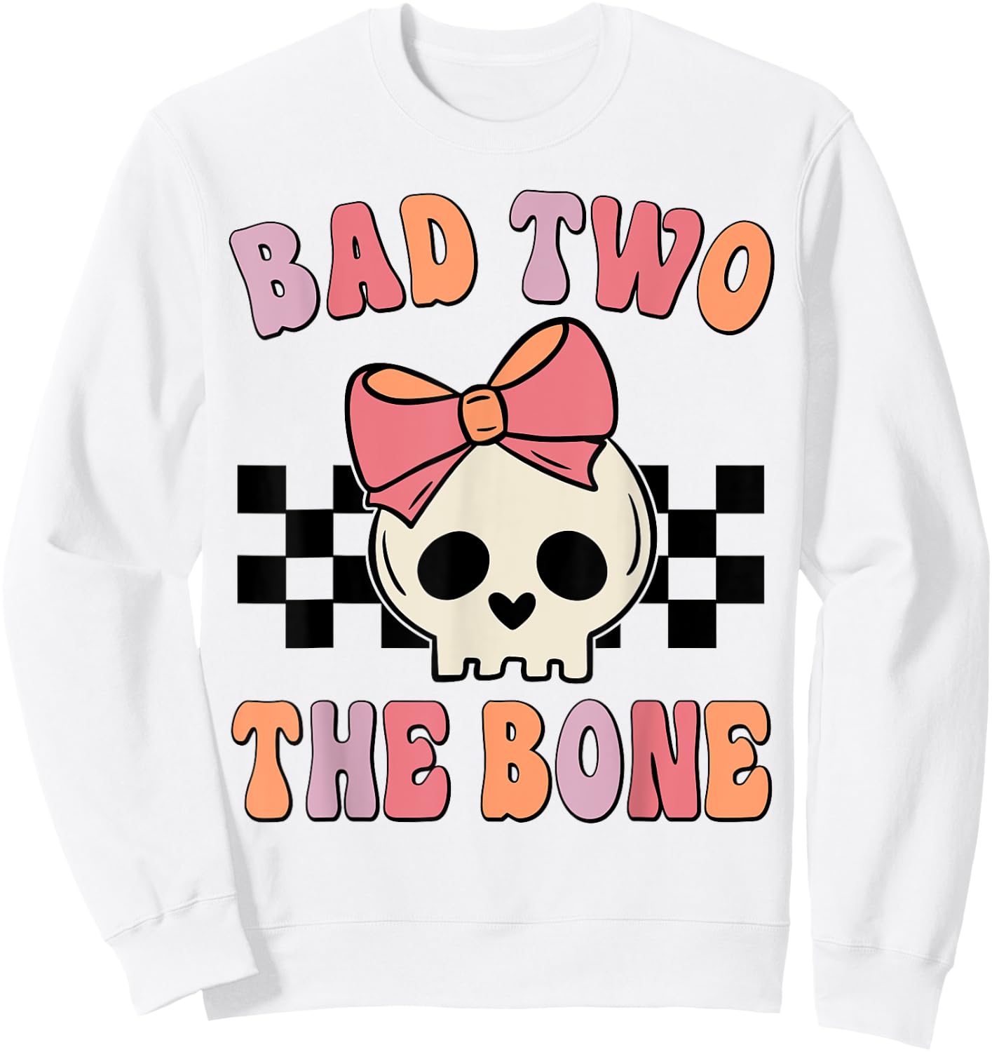 Bad Two the Bone Birthday 2 Years Old Birthday Kid Girl Sweatshirt - Sweatshirt | White