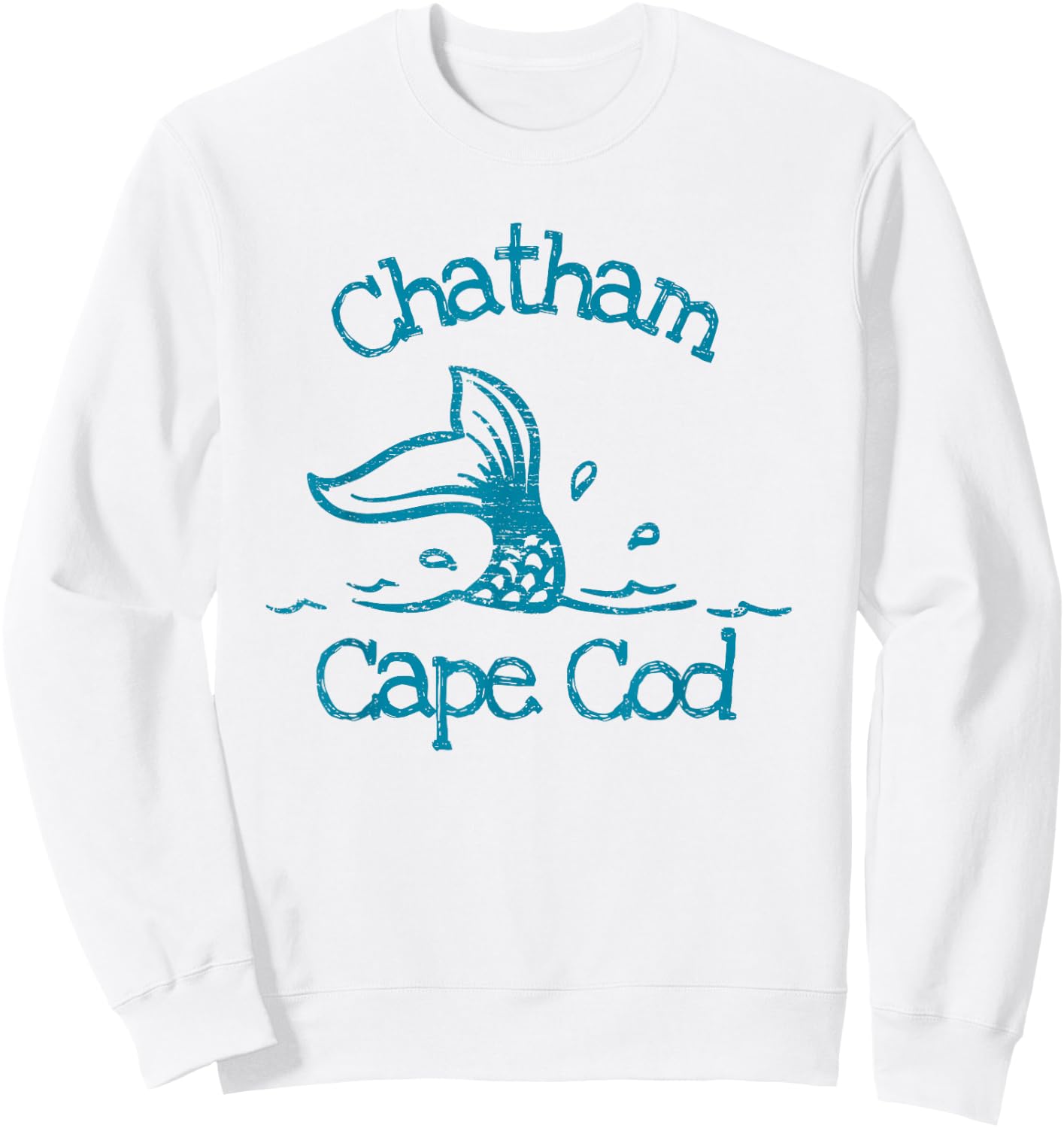 Chatham Cape Cod Mermaid Fish Tail Beach Fishing Seashore Sweatshirt - Sweatshirt | White