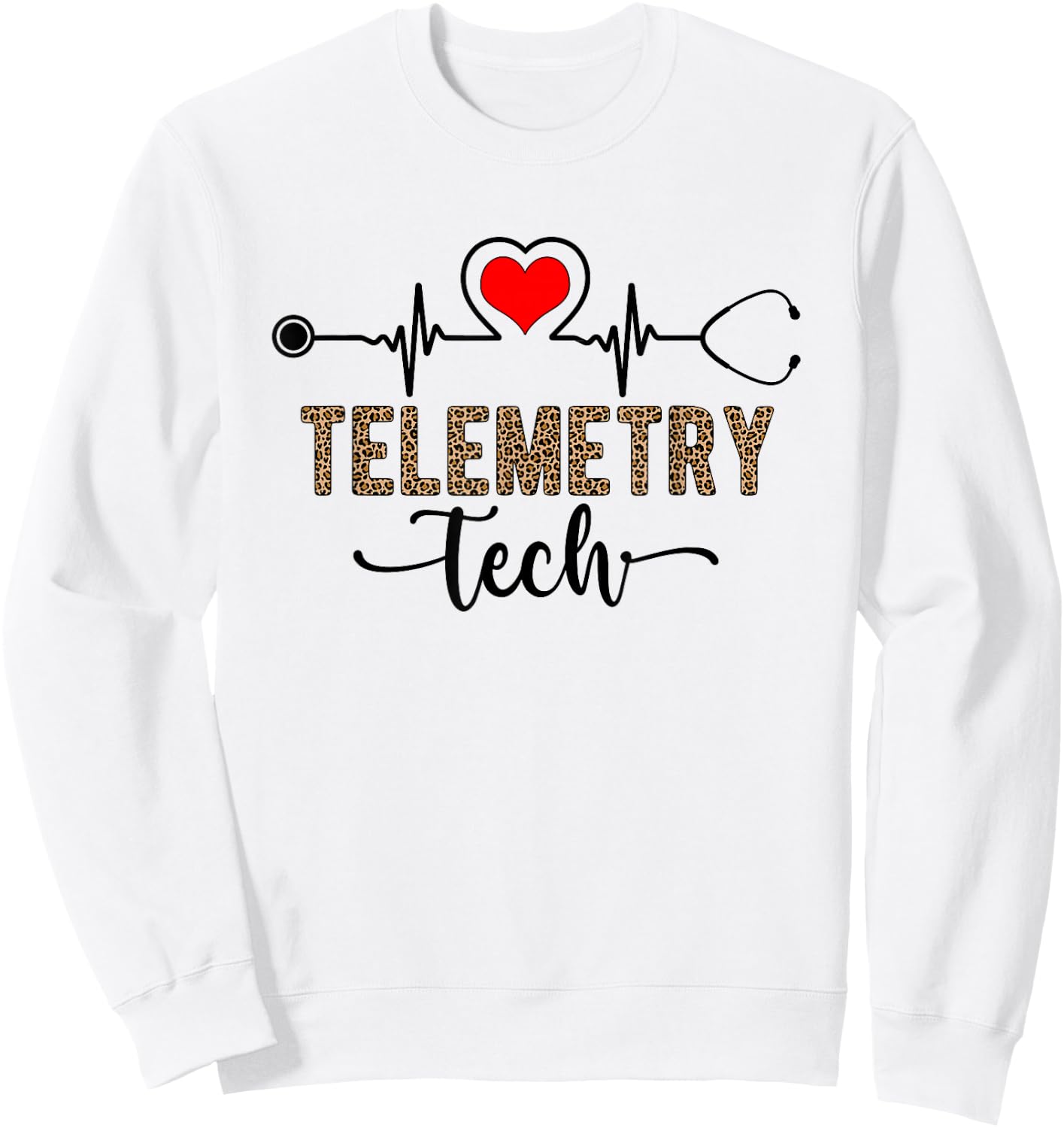 Telemetry Tech Leopard Telemetry Technician Sweatshirt - Sweatshirt | White