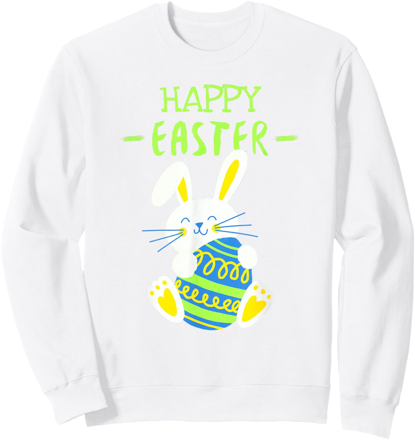 Children's Toddler Boys Easter Shirt Funny Easter Shirts Rabbit Easter , blue Sweatshirt - Sweatshirt | White