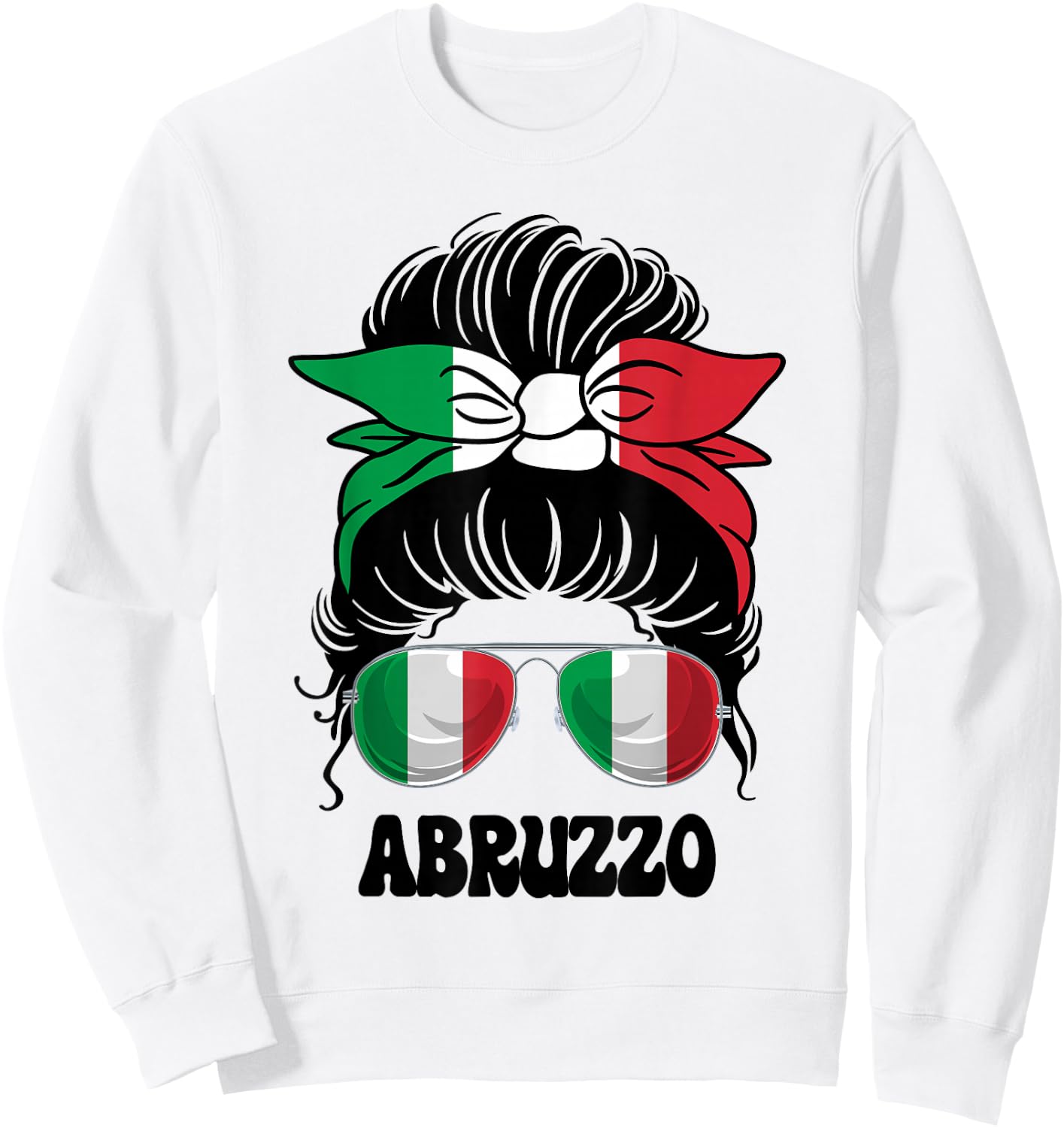 Abruzzo Italy Italian Girl Messy Hair Italy Pride Patriotic Sweatshirt - Sweatshirt | White