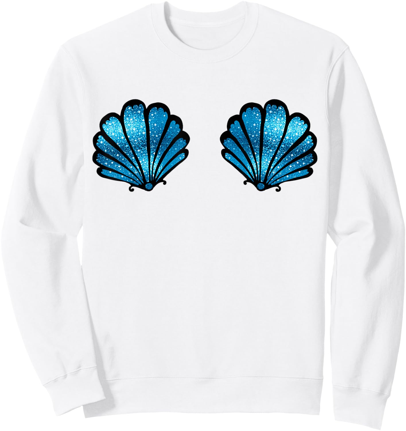Mermaid, Seashell, Sea, Shell, Bikini, Carnival, Halloween Sweatshirt - Sweatshirt | White