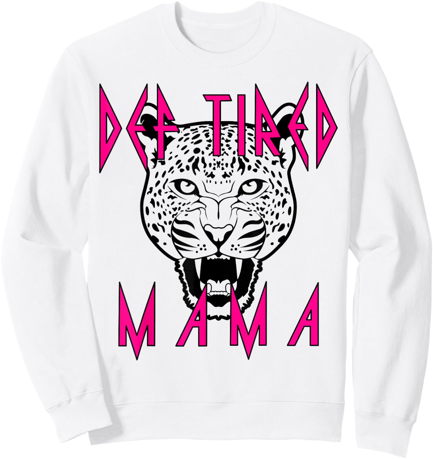 Mother's Day Mom Def tired Mama Tiger Tired Coffee Vintage Sweatshirt - Sweatshirt | White
