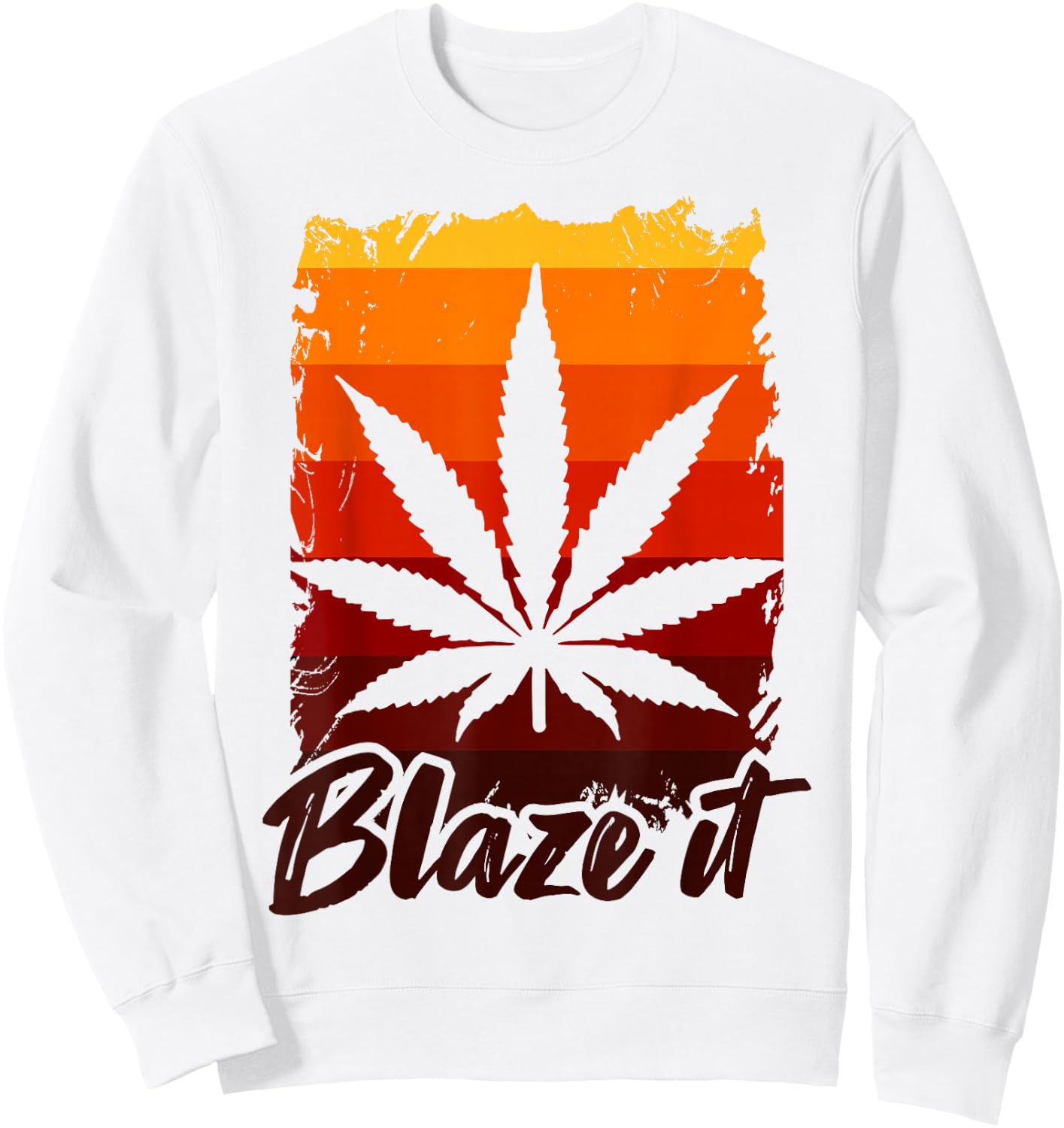 Funny Marijuana Shirt BLAZE IT 420 Gift Sweatshirt - Sweatshirt | White