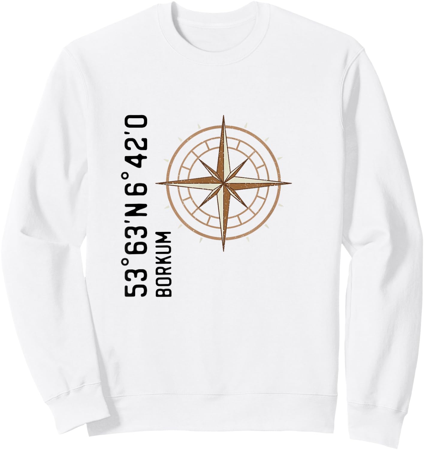 Borkum Koordinaten Design Kompass für einen Urlauber, Borkum Sweatshirt - Sweatshirt | White