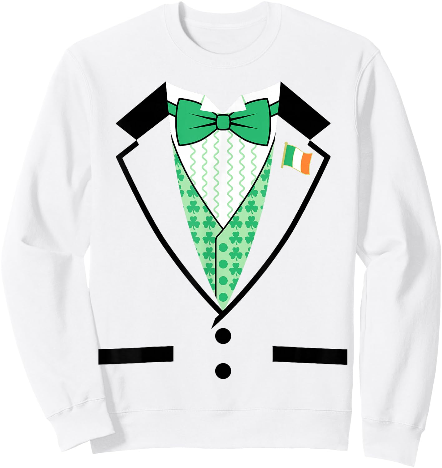 Irish Tuxedo Funny St. Patrick's Day Costume Sweatshirt - Sweatshirt | White
