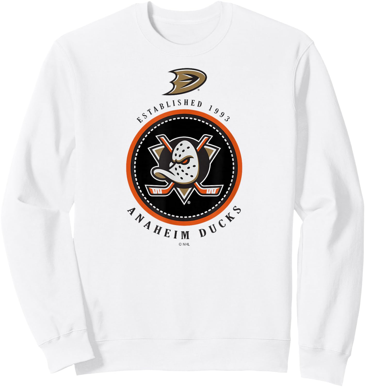 Anaheim Ducks Est 1993 Officially Licensed Sweatshirt - Sweatshirt | White