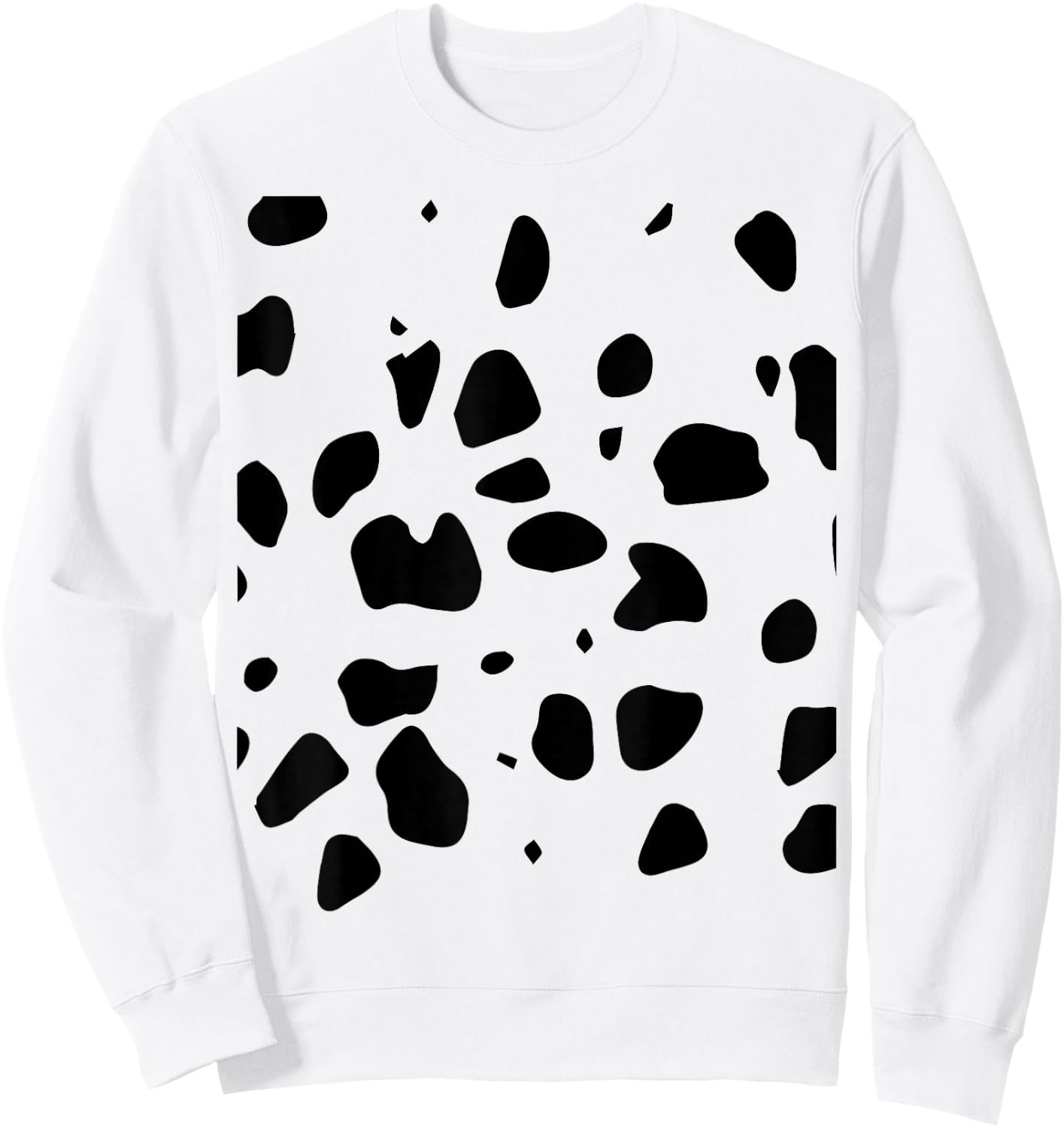 Spotted White With Black Polka Dots Diy Dalmatian Sweatshirt - Sweatshirt | White