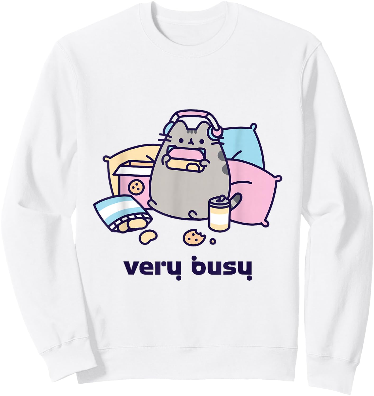 Pusheen Very Busy Gaming Sweatshirt - Sweatshirt | White