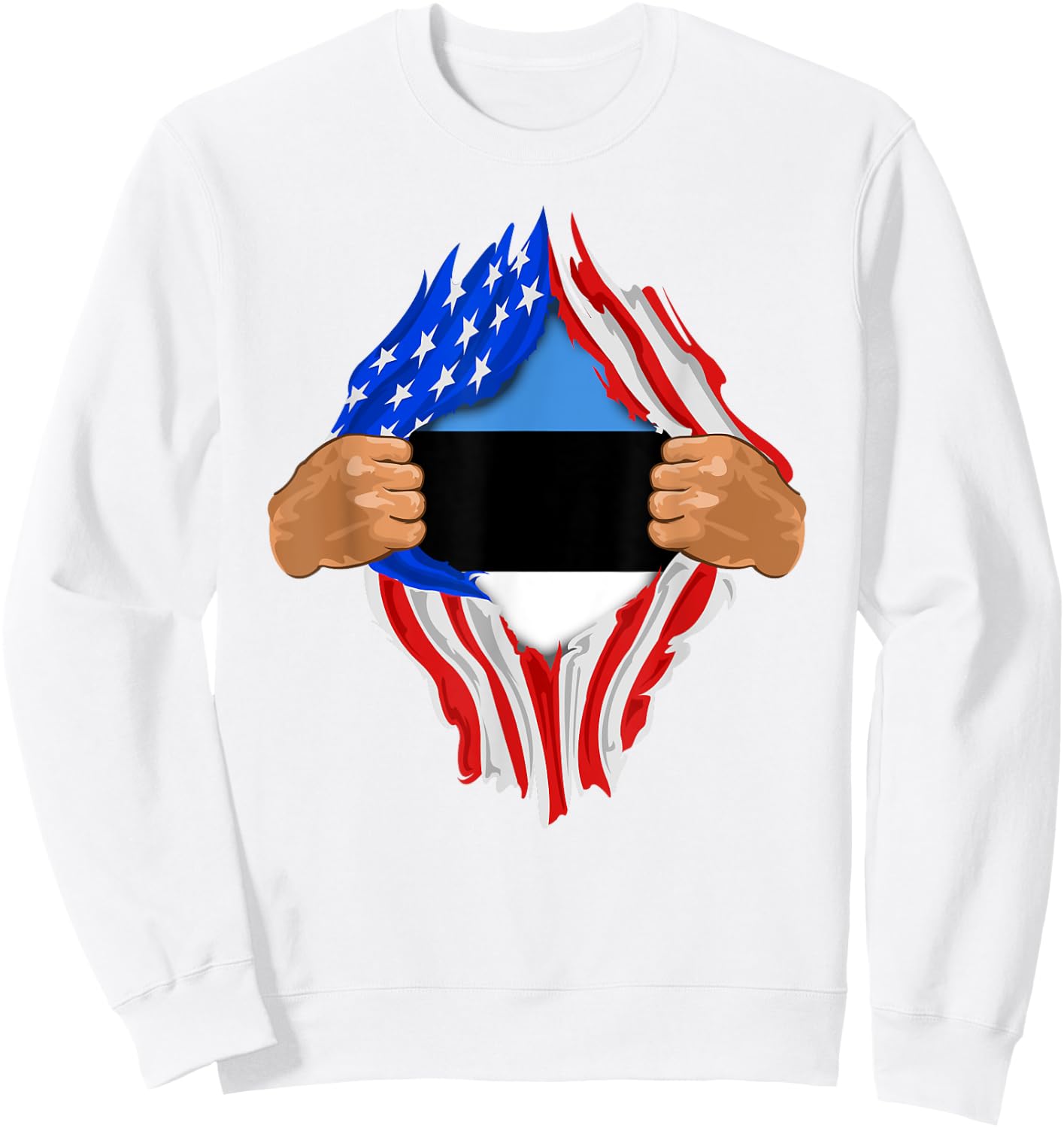 Estonian Blood Inside Me | Estonia Flag Gift Sweatshirt - Sweatshirt | White