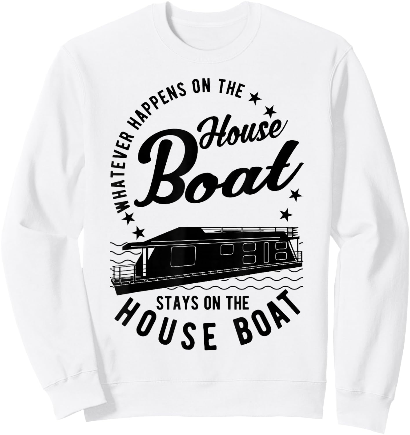 Houseboat with German Text "Was auch immer auf dem Hausboat" (Was auch immer, gray, s Sweatshirt - Sweatshirt | White