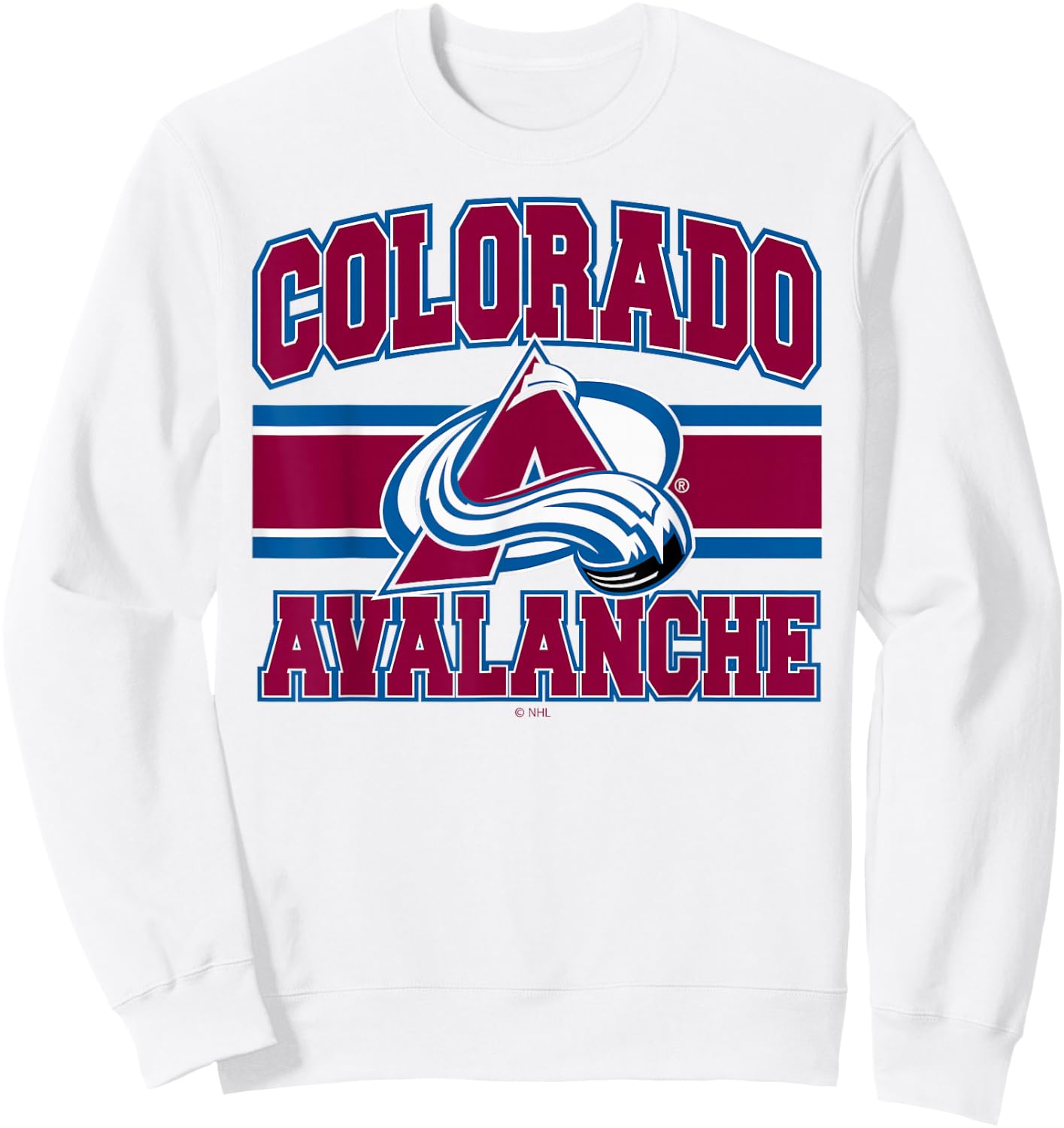 Colorado Avalanche Stripe Heather Gray Officially Licensed Sweatshirt - Sweatshirt | White