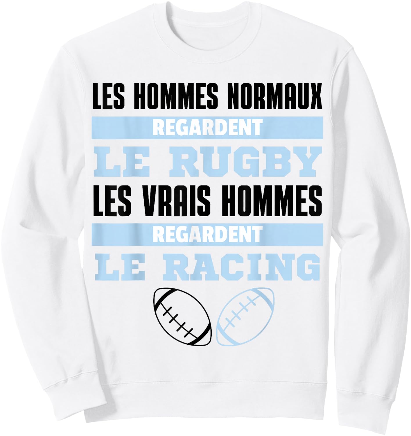 Supporter Rugby Racing Gift Humour , white, S Sweatshirt - Sweatshirt | White