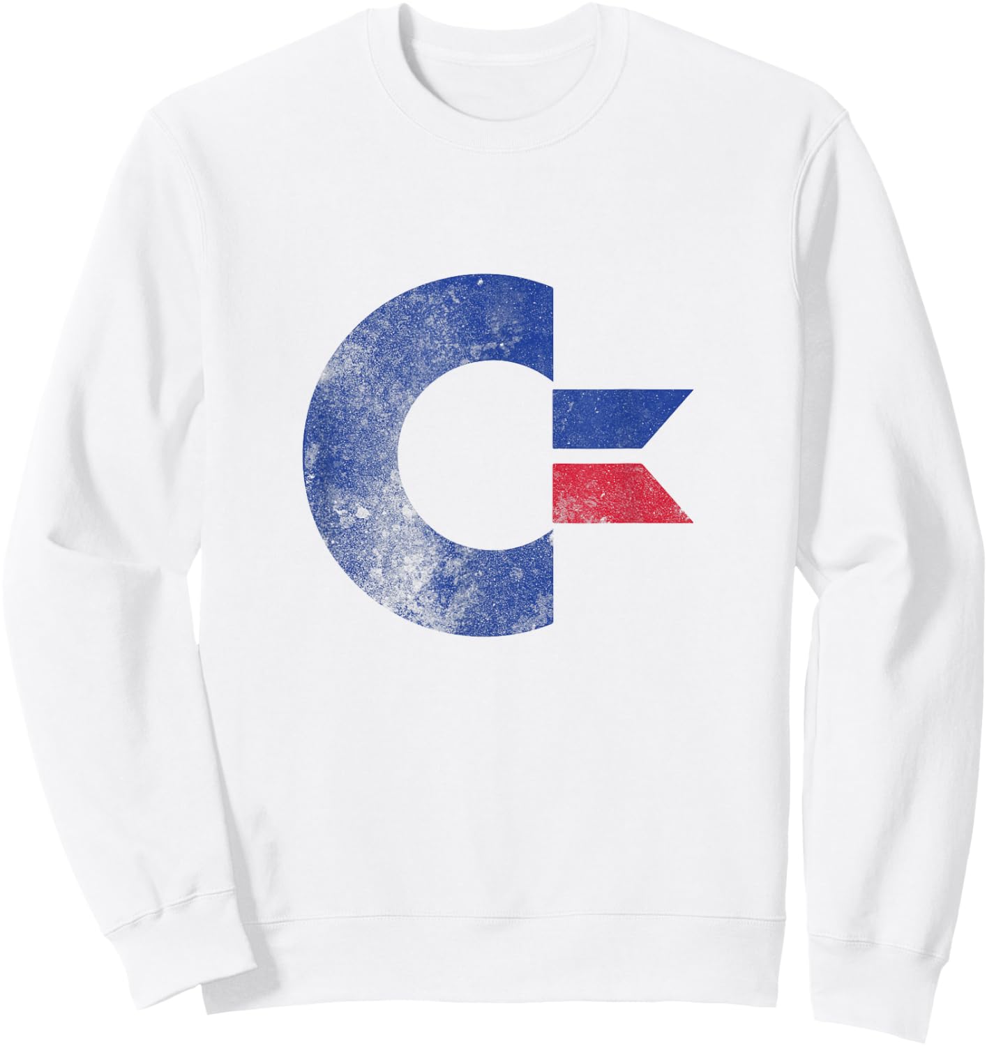 COMMODORE - C64 - Uppercase Letter Stone Washed Grunge Effect , gray, s Sweatshirt - Sweatshirt | White