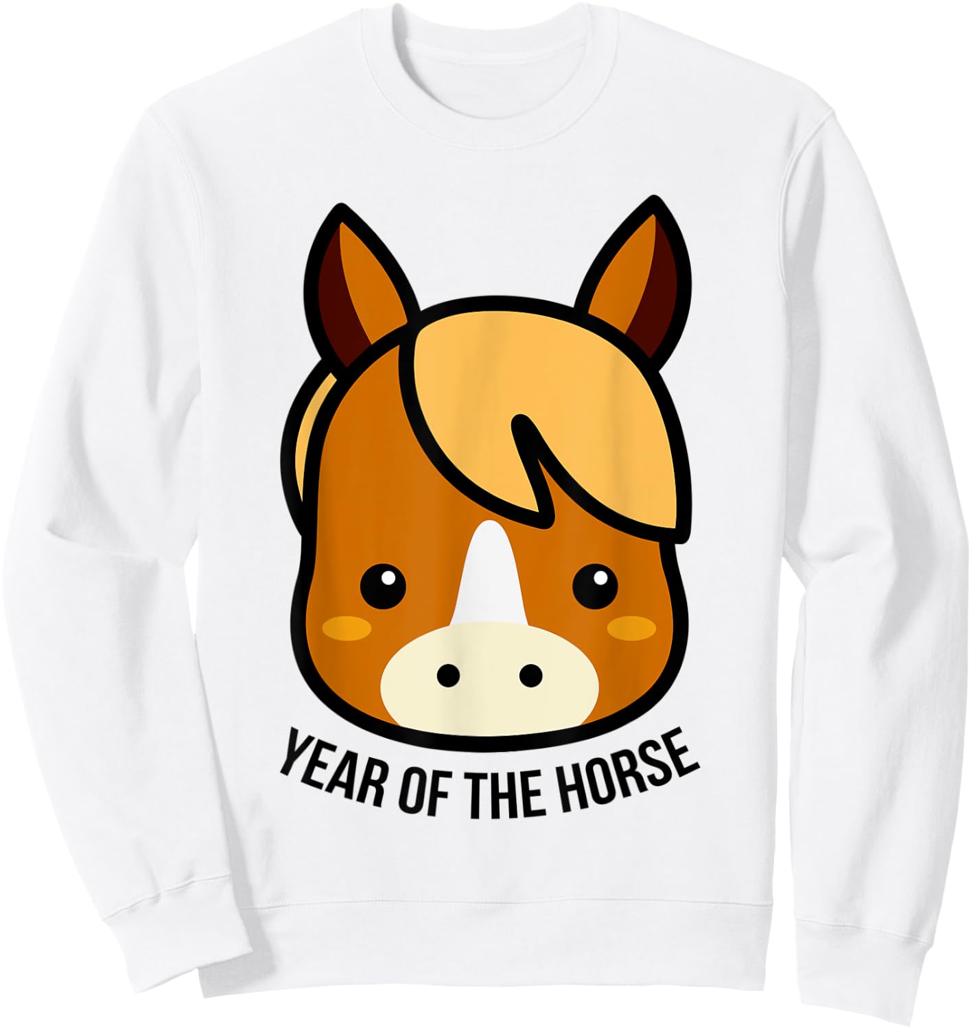Chinese Zodiac Horoscope Kids Animal Year of the Horse Sweatshirt - Sweatshirt | White