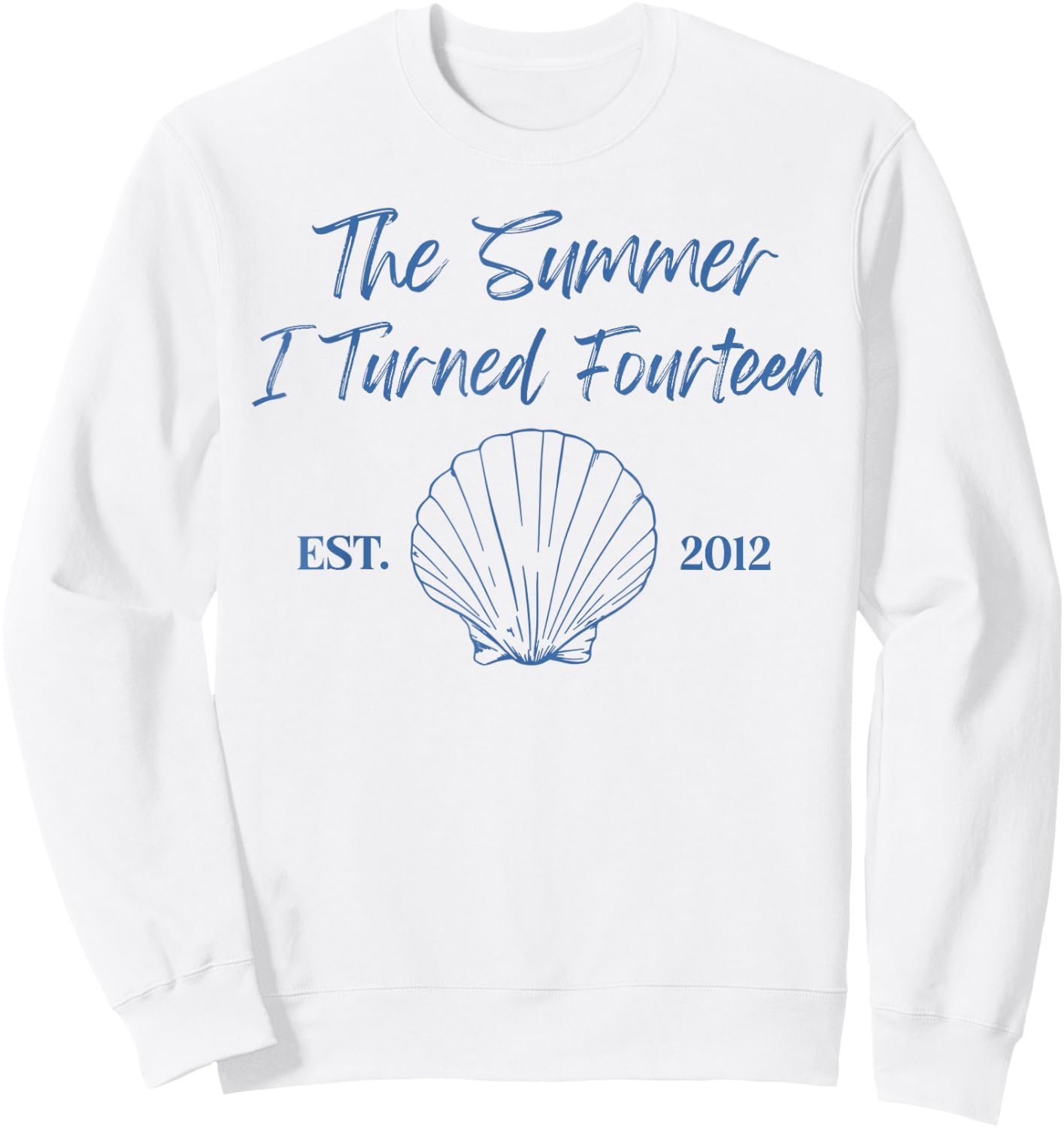 Summer I Turned Fourteen 14th Birthday Seashell Coastal Bow Sweatshirt - Sweatshirt | White