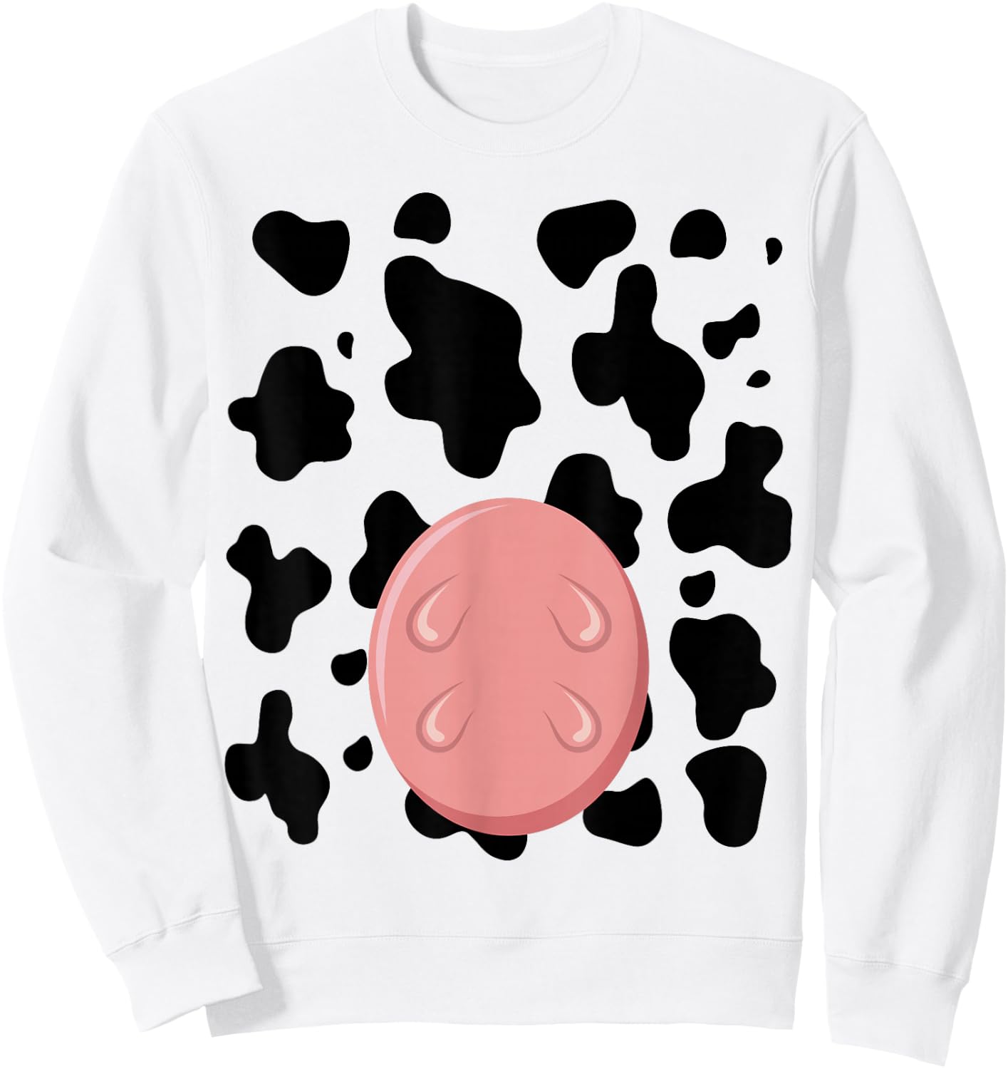 Funny Cow Utters Costume Easy Calf DIY Halloween Animals Sweatshirt - Sweatshirt | White