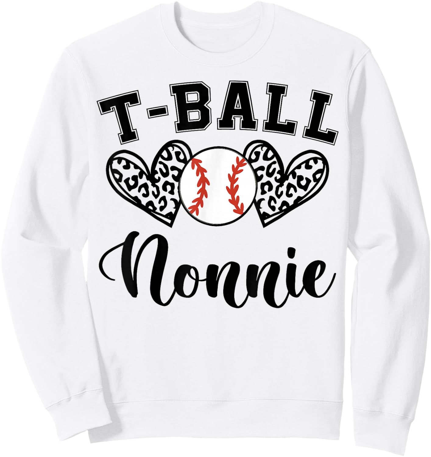 T-Ball Nonnie Leopard Funny T-Ball Nonnie Mother's Day Sweatshirt - Sweatshirt | White