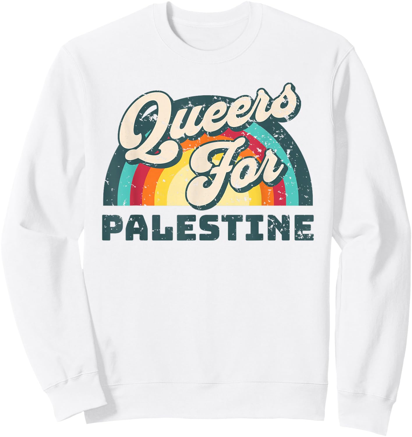 Freedom For Palestine. Queers For Palestine Sweatshirt - Sweatshirt | White