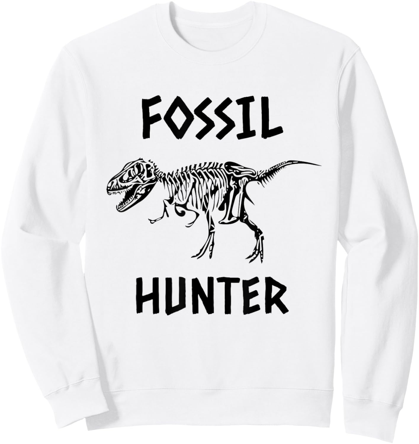 Fossil Hunter Dinosaur T Shirt Sweatshirt - Sweatshirt | White