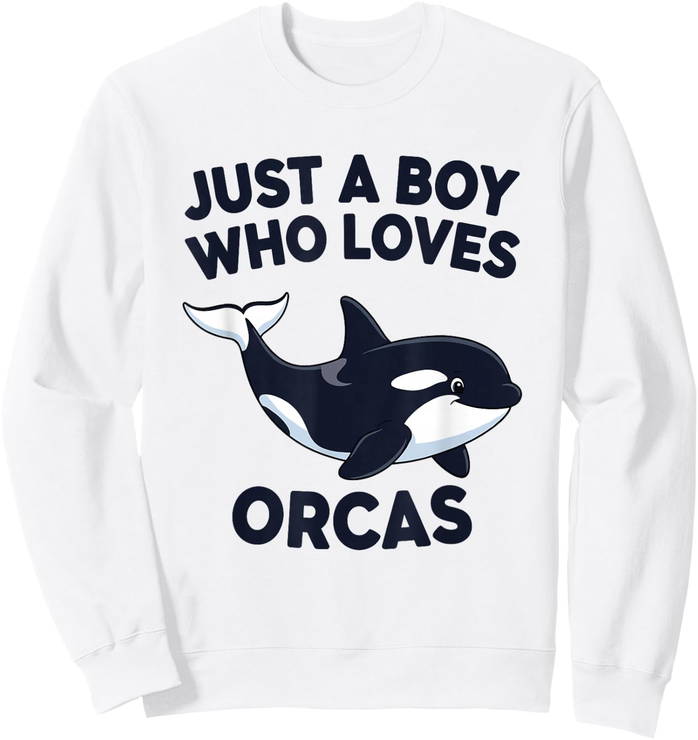 Just A Boy Who Loves Orcas Sweatshirt - Sweatshirt | White