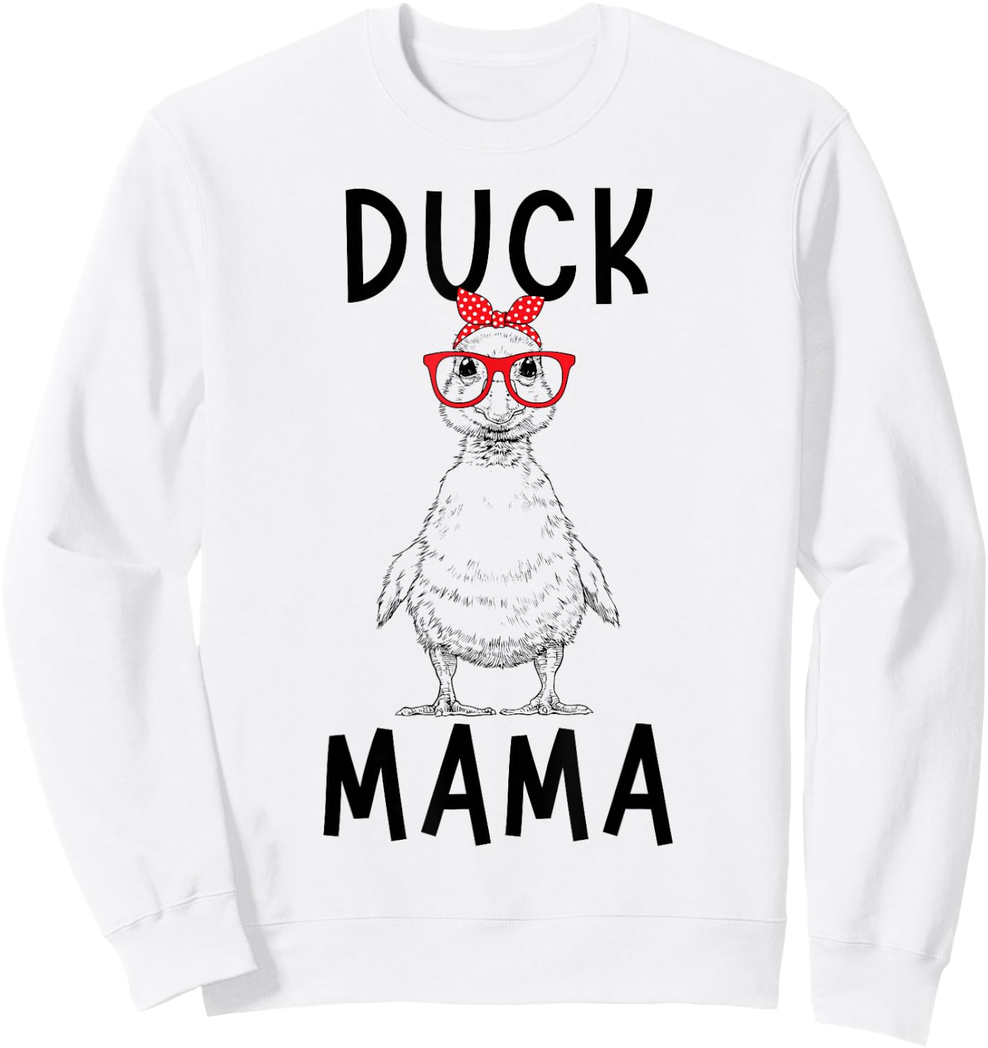 Duck Mama Duck Mom Farm Animal Mother's Day Sweatshirt - Sweatshirt | White