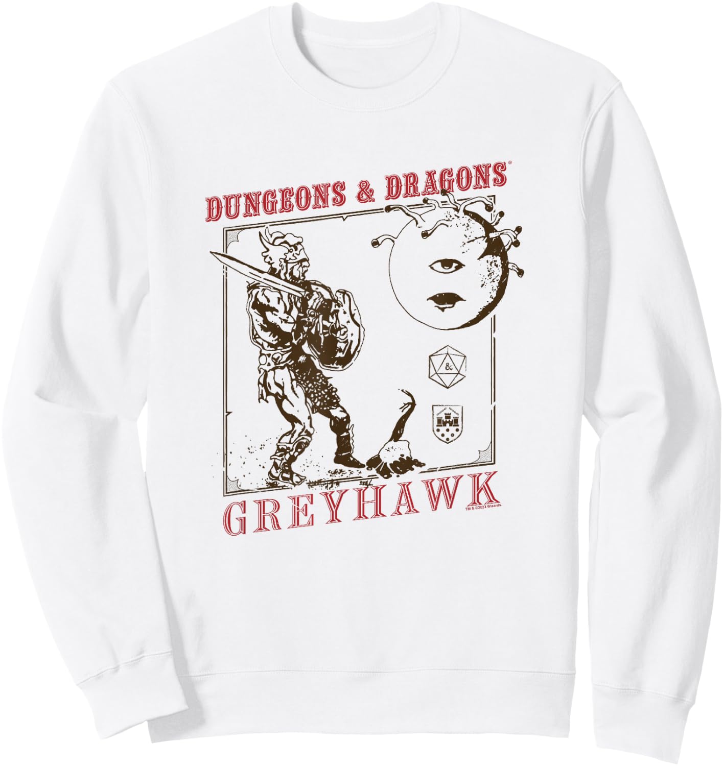 Dungeons & Dragons 50th Anniversary World Of Greyhawk Retro , White Sweatshirt - Sweatshirt | White