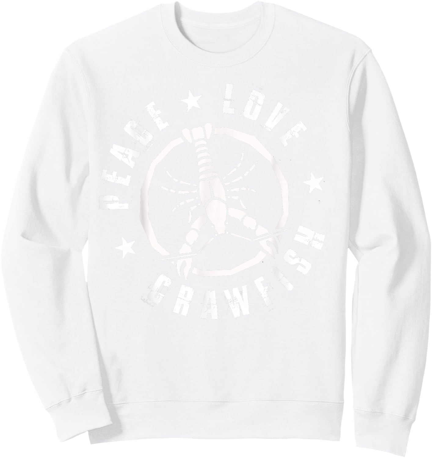 Funny Crawfish Boil Peace Love Crayfish Cajun Men Sweatshirt - Sweatshirt | White