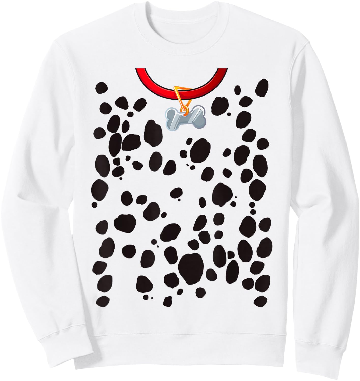 Dalmatian Dog Costume Dalmatian Costume Polka Dot Halloween , White Sweatshirt - Sweatshirt | White