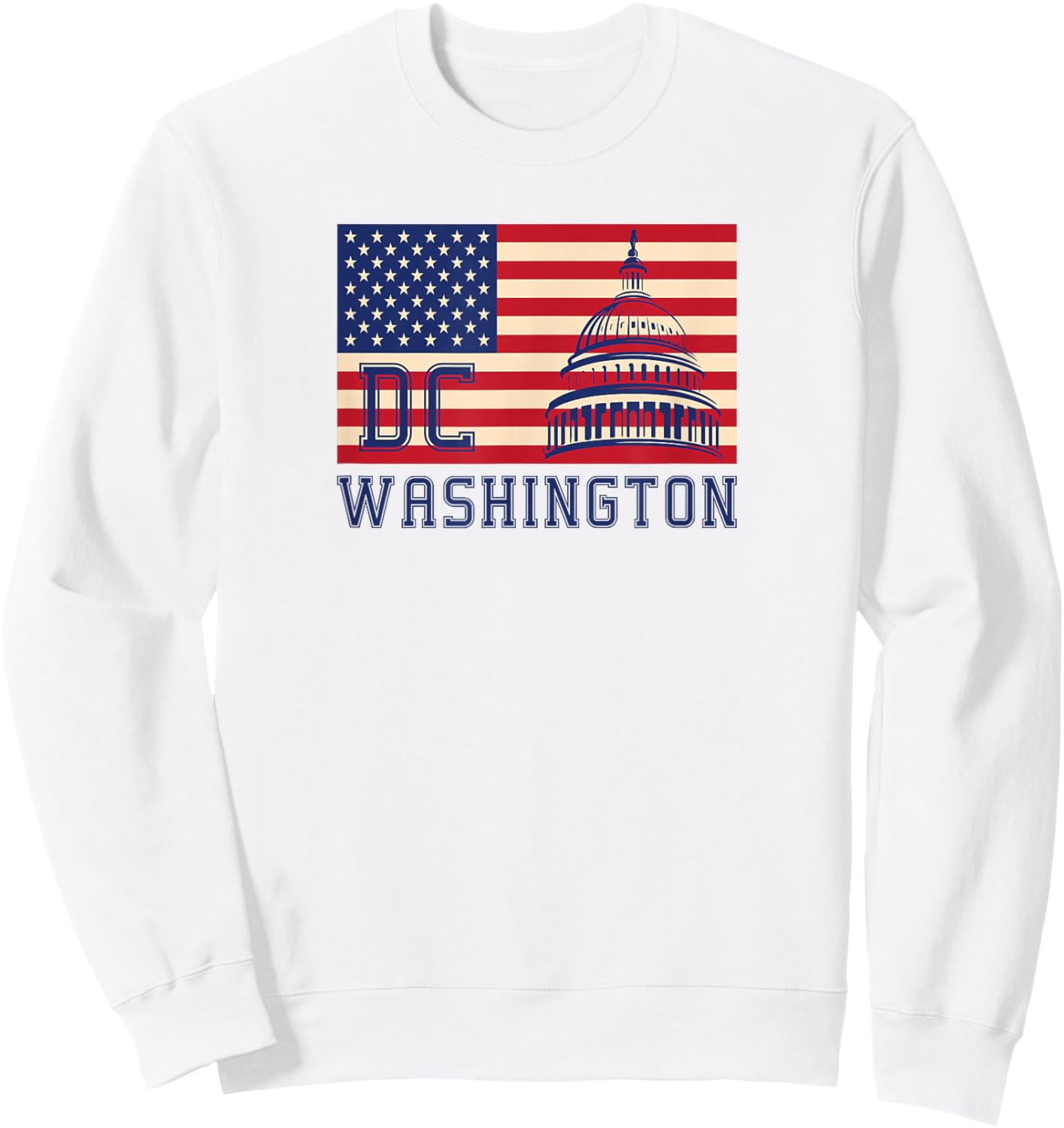 Washington DC Flag of the United States Sweatshirt - Sweatshirt | White