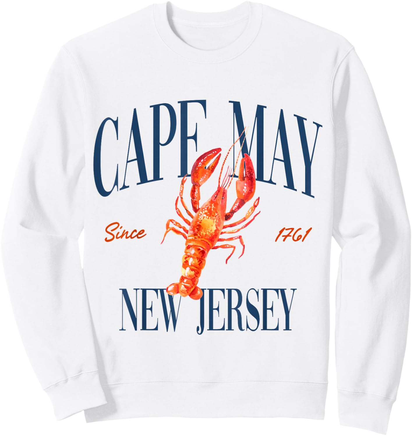 Cape May New Jersey Est. 1761 - Old Money, Aesthetic Sweatshirt - Sweatshirt | White