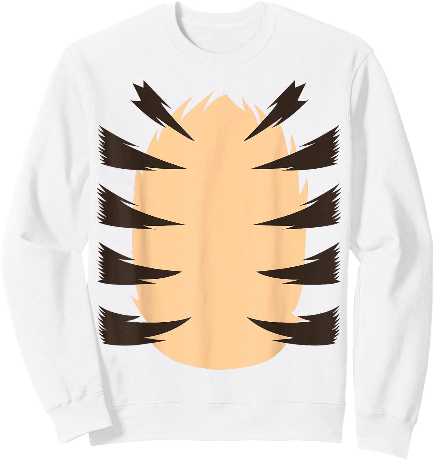 Orange Tiger Easy Halloween Costume Adult Kid Men Women Boy Sweatshirt - Sweatshirt | White