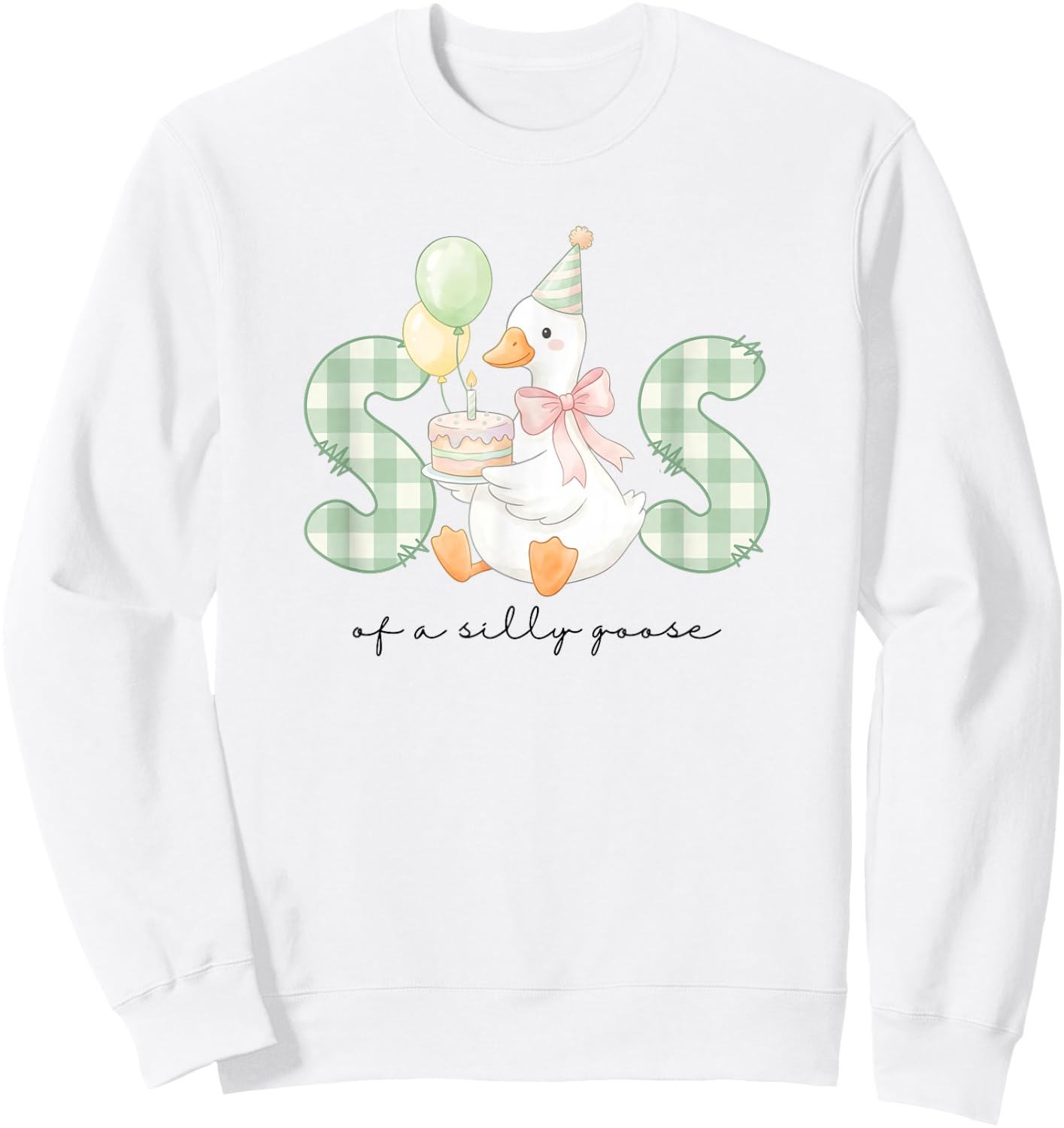 Sister of the Silly Goose Birthday Matching Family Outfit Sweatshirt - Sweatshirt | White