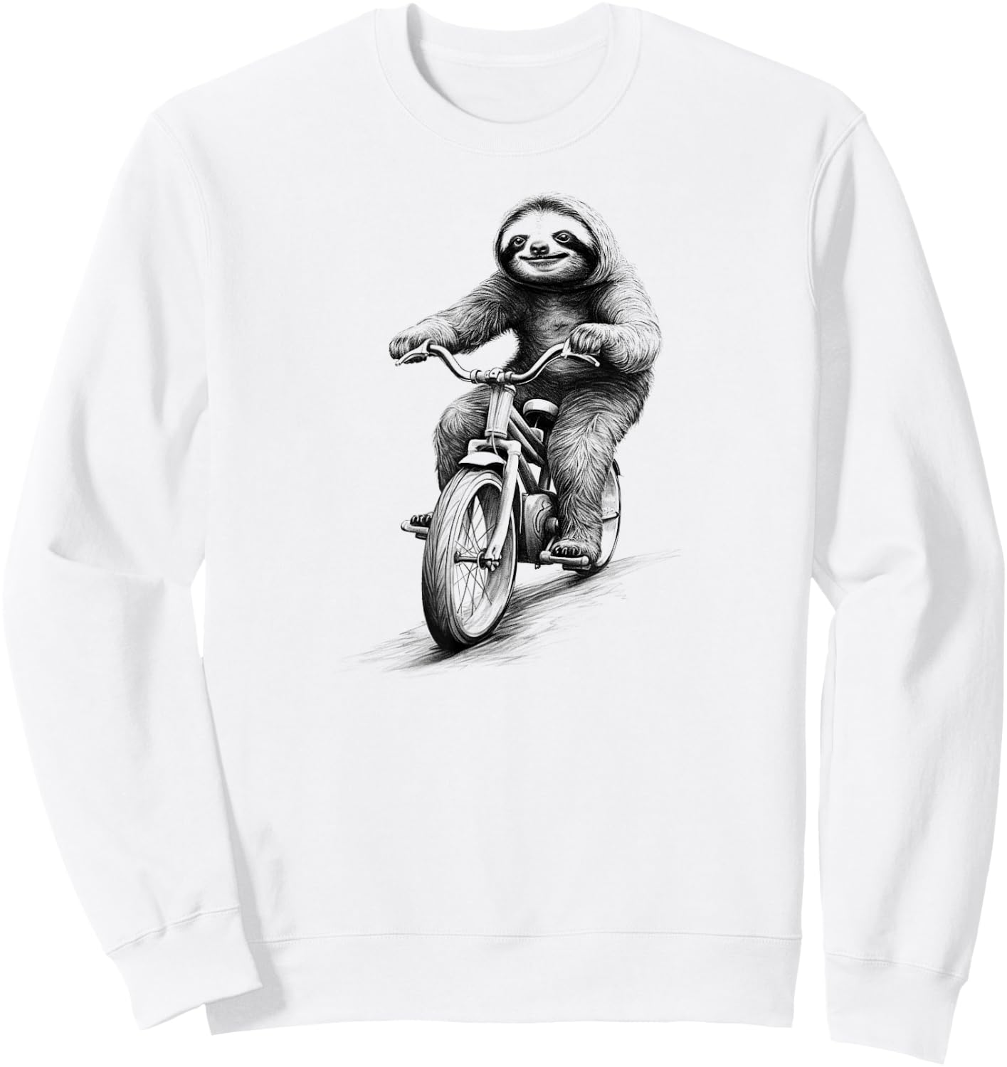 Sloth Riding Bicycle Biker Sloth Ride Slow Sweatshirt - Sweatshirt | White