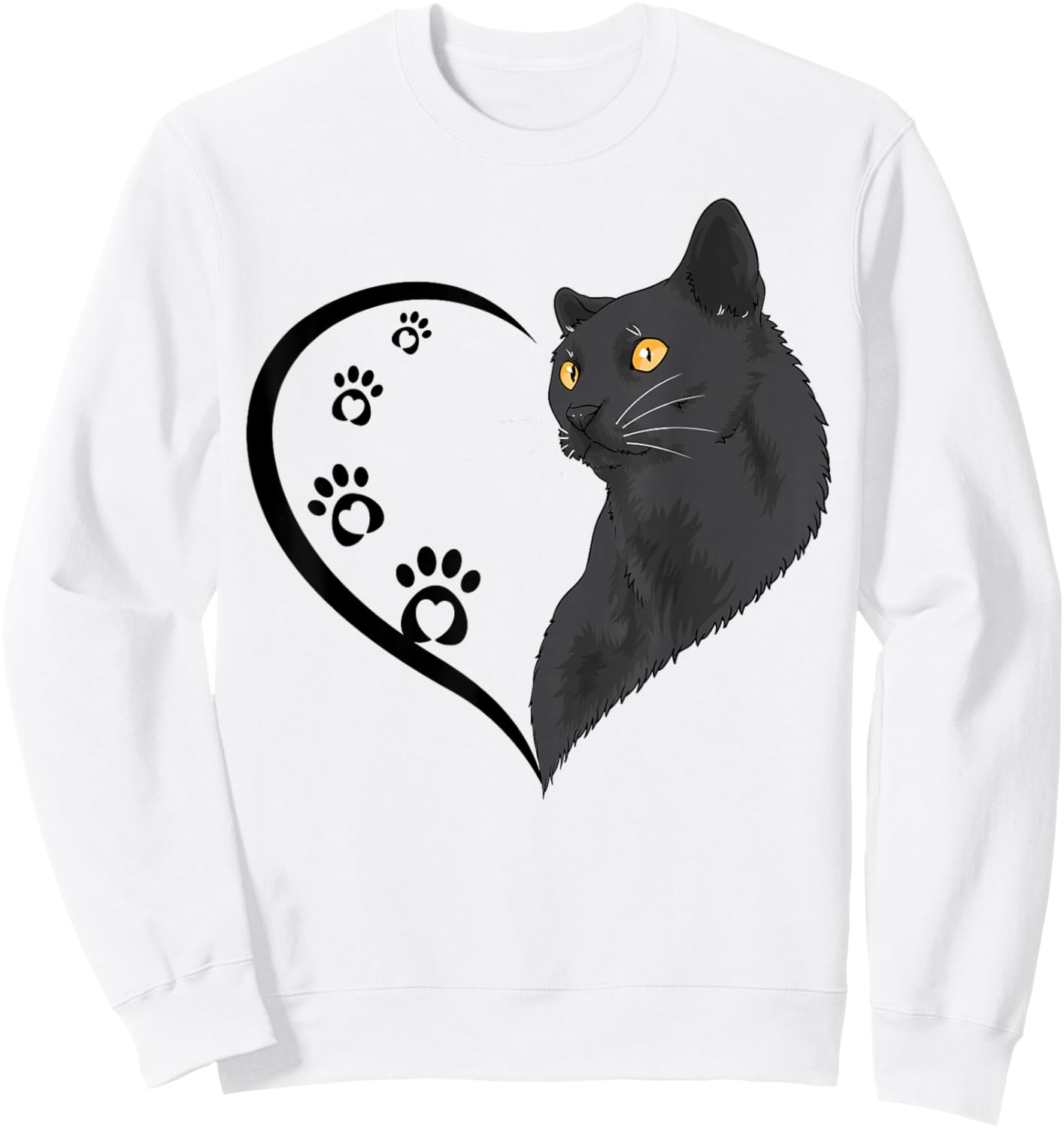 Cat Shirt Cat Shirts Girls Kids Cute Heart Cat Mom Sweatshirt - Sweatshirt | White