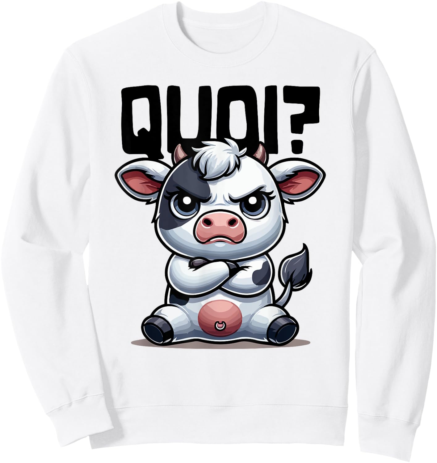 What Shirt Cow Woman Girl Boy Idea Humour Cow , white, S Sweatshirt - Sweatshirt | White