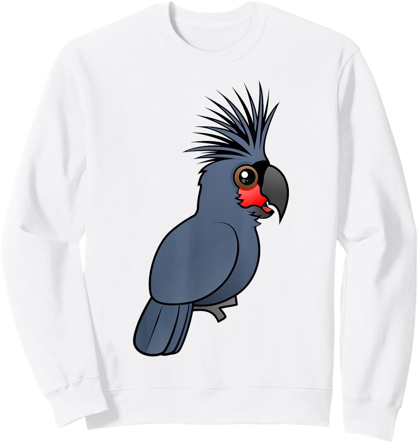 Cute Cartoon Palm Cockatoo Birdorable Bird Species Sweatshirt - Sweatshirt | White