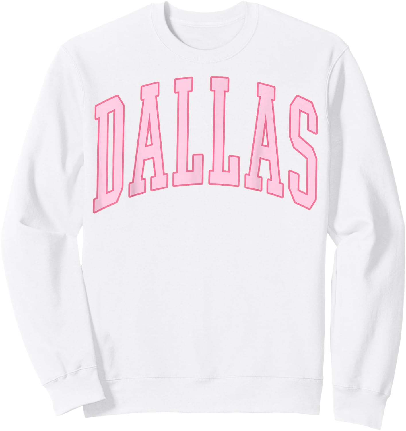 Dallas Vintage Preppy Varsity Pink Sports Sweatshirt - Sweatshirt | White