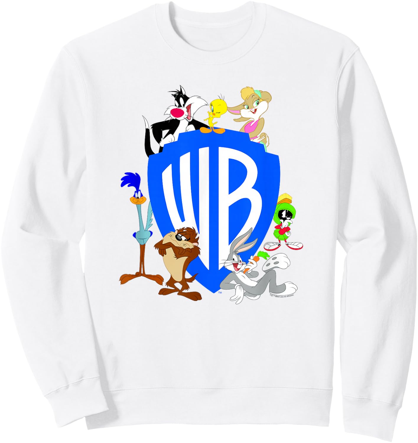 WB100 Looney Tunes Classic Warner Bros. Logo Sweatshirt - Sweatshirt | White