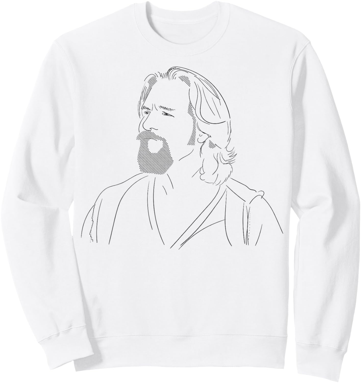 Sketch of the portrait of Big Lebowski The Dude , white, S Sweatshirt - Sweatshirt | White