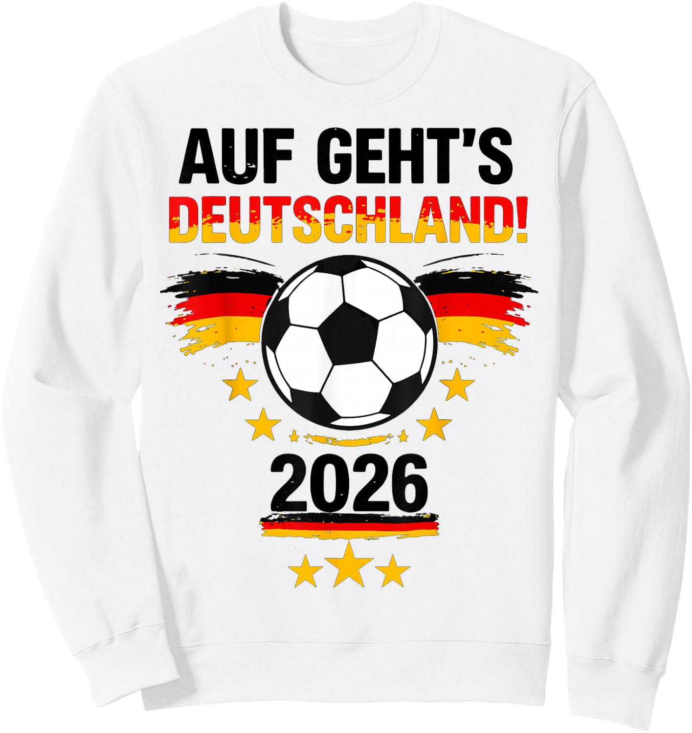 Auf geht's Deutschland 2026 Fußball Deutschland Fan Sweatshirt - Sweatshirt | White