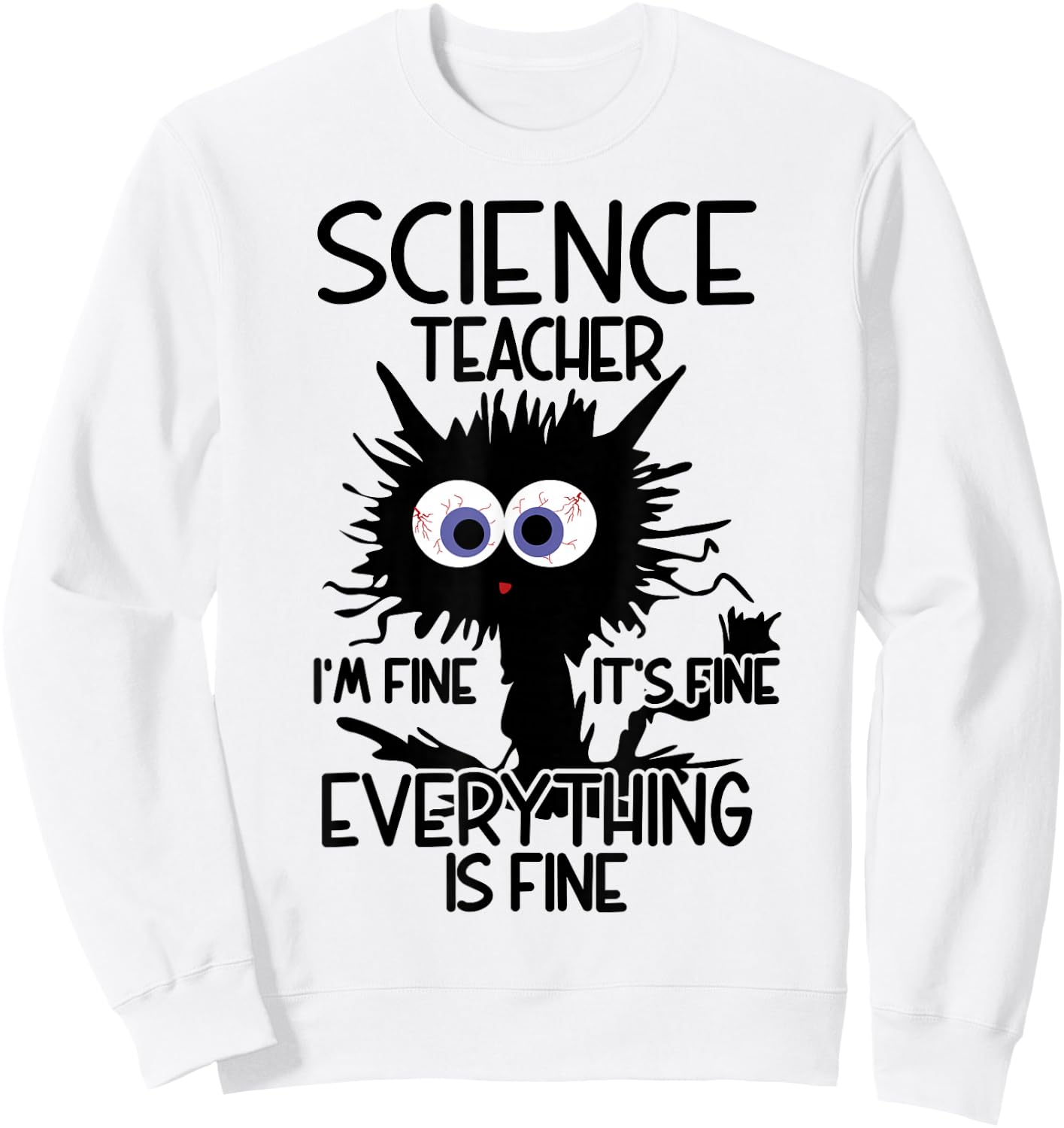 Science Teacher Appreciation Merch -Adults, -Youth Grey Classic Fit Modern Science Theme Cartoon Sweatshirt - Sweatshirt | White