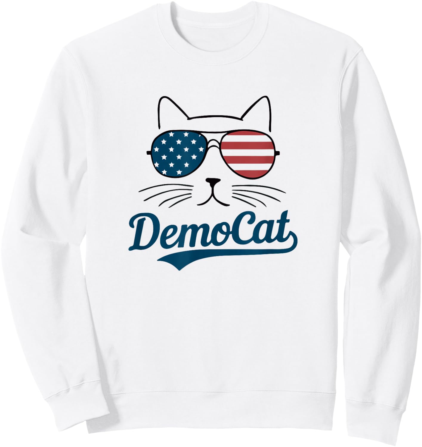 Democat Funny Democrat Cat Sweatshirt - Sweatshirt | White