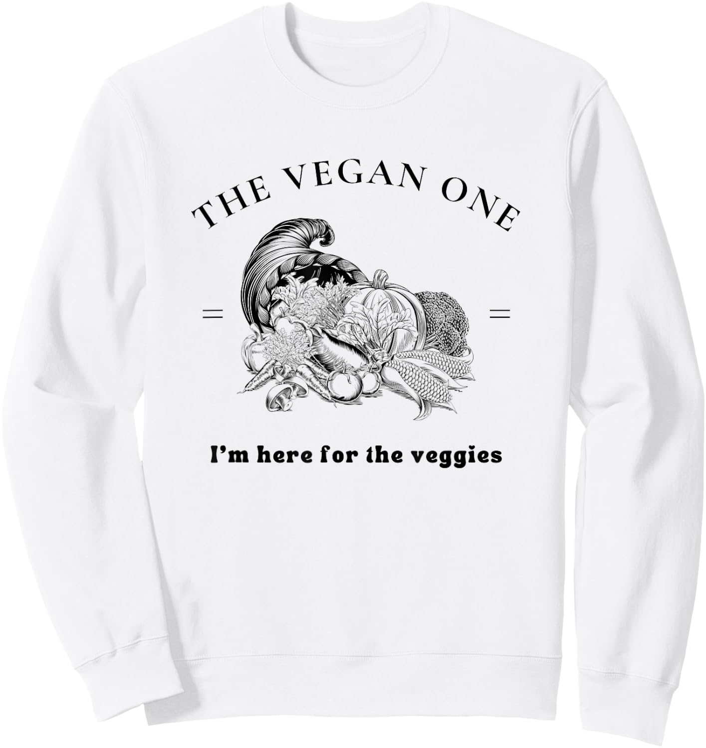 KCreations Vegan Thanksgiving Quote , -Adults & Kids, White, Small, Short Sleeve, Classic Fit, Cotton 60% Polyester 40% Sweatshirt - Sweatshirt | White